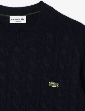 Jersey de hombre de cuello redondo de lana con motivo de ochos - Lacoste - FashionsVida