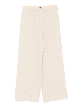 Pantalone Elle con ricami beige chiaro