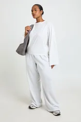 Womens Plus Wide Sleeve Boxy T-Shirt - White Cotton - Size 18 Uk