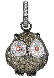 Womens Jla-Pen-Owl-3 Ladies Charm - Black Sterling Silver - One Size
