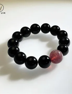 Votum Natural Strawberry Quartz Black Obsidian Bracelet for Lady Crystal Beaded Bracelets Friendship Gift for Girl Stone Jewelry - Aliexpress - FashionsVida
