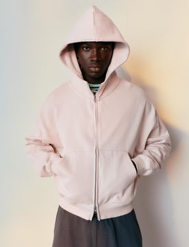 Felpa Oversize Con Cappuccio E Zip