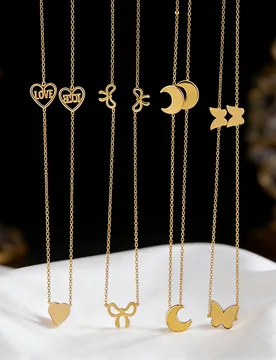 Women's Fashion Metal Long Necklace gold color Sweater Chain Accessories New Stainless Steel High Quality Heart Love necklaces - Aliexpress - FashionsVida
