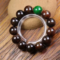 Authentic mountain tortoise blood shell bracelet with full brain-patterned autumn and yak horn beads, ethnic styl