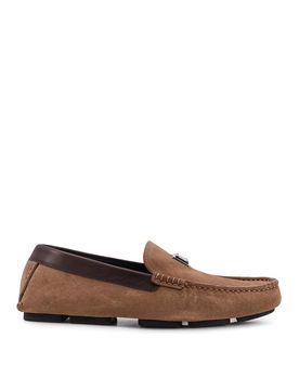 Mocassini In Suede Con Inserti In Pelle