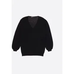 Jersey de mujer escote V algodón