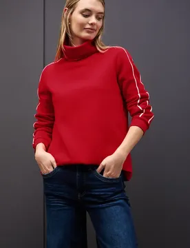 Sweatshirt mit Stehkragen female Rot