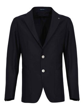 Giacca Monopetto In Lana Vergine Navy