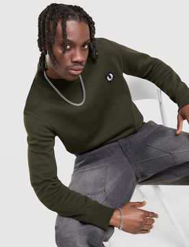 Badge Crew Sweatshirt - Herren, Grün - male - Size: S
