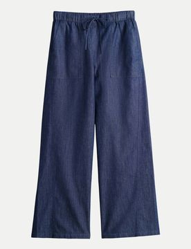Wide-Leg Hose Melane line Blau 40
