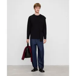 Jersey de hombre con cuello caja con pieza entrelazada