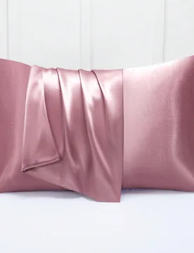 Piezas fundas de almohada de color sólido satinado, funda de almohada suave para dormitorio, suministros de ropa de cama - Shein - FashionsVida