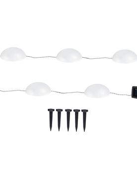Solar-LED-Bodenleuchten, 5 Stück weiss