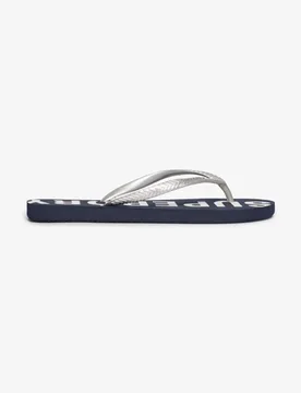 Superdry Damen Marineblau und Weiß Code Core Sport Flip-flops mit Logo-druck, Größe: S - Größe: S - 29.99 - FashionsVida