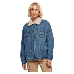 Giacca Di Jeans Oversized Sherpa Clear Blue Washed XS