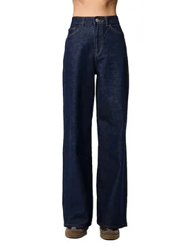 Jeans A Vita Alta Selma Wide Leg Dark Blue Denim 28