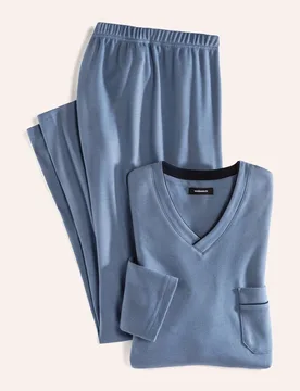 Wohlfühl Schlafanzug Easycare, , Farbe Blau, 58/60, hautsympathisch weich und wärmend Herren - Walbusch - FashionsVida