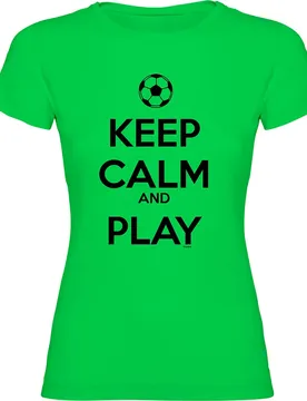 T-shirt à Manches Courtes Keep Calm And Play Football Light Green S