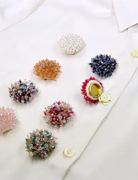 Pcs Shirt Buttons, Handmade Rice Bead Crystal Brooch Buttons, Cufflinks, Turtle Button Sleeves, Clip Buckles, Unisex - Aliexpress - FashionsVida