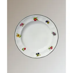 Plato de postre Flores y Frutas