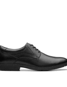 Men's Eldredge Plain Black Leather Oxford Shoes, Lace Up Size: 11-Standard Fit - Black - Size: 11-Standard Fit - Clarks - FashionsVida