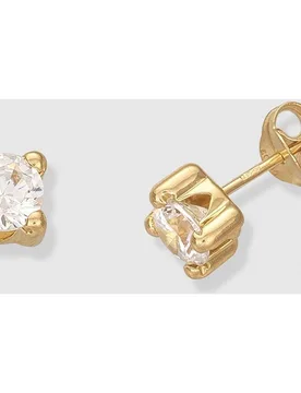 Pendientes Minimal de oro y circonitas - El Corte Inglés - FashionsVida