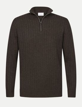 Half-Zip Pullover Braun XXL