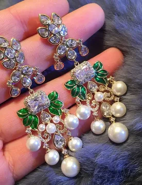 HIBRIDE Luxury Flowers Cubic Zircon Crystal Long Dangle Earrings For Women African Bridal Earring aretes de mujer modernos E-821 - Aliexpress - FashionsVida