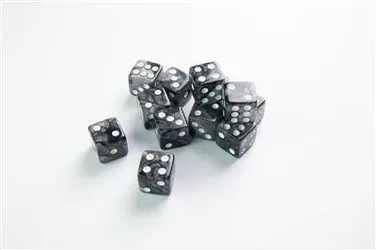 Galaxy Series - Moon - D6 Dice Set 16 mm (12 pcs) Black