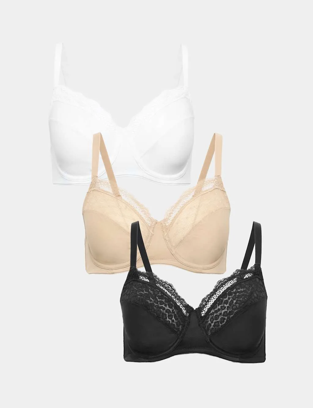 Pk Wired Full Cup Minimiser Bras C-H Black Mix female - M&S - FashionsVida