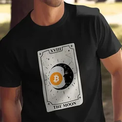 Bitcoin Moon Tarot Card Crypto style Gift t shirt for Crypto Traders BTC Fan Bitcoin Symbol printed Graphic Tee All size tops