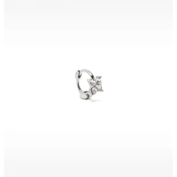 Piercing de acero inoxidable para oreja con circonitas
