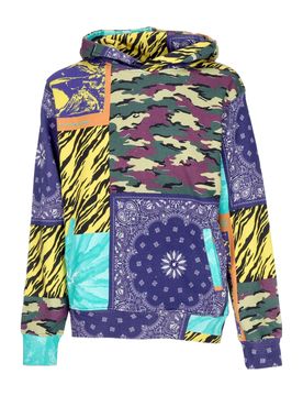Felpa Cappuccio Uomo Mixed Media Pullover Multi