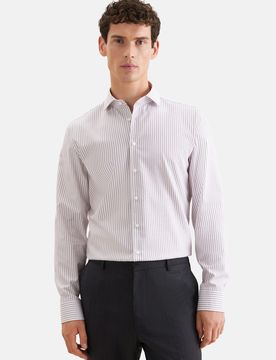 Slim Business Hemd Gestreift Rot 36