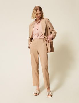 Twinset Pantalon en lin mélangé