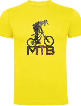Maglietta A Maniche Corte Mtb Background Yellow - Kruskis - FashionsVida