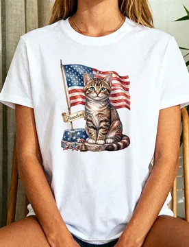 Th of July Mew-S-A Pawsitively Patriotic Cat T-Shirt Cute Cat Lover Gift Fourth of July Shirt Cat Mom Tee Independence Day Tops - Aliexpress - FashionsVida
