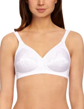 Womens Doreen + Cotton 01 N Non Wired Full Cup Bra - White - Size 34d Uk Back/cup - Triumph - FashionsVida