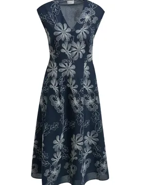 SLEEVELESS MIDIDRESS W V-NECK female