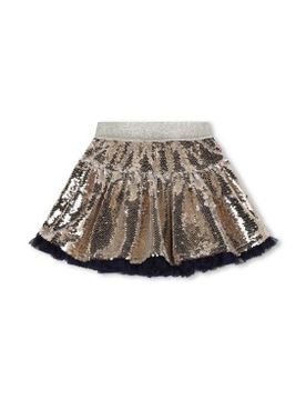 Para niña. U20641 Falda de lentejuelas reversibles (10Y= 138cm), Casual, Viscosa, moda infantil