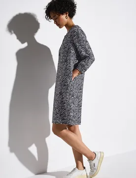 Gemustertes Tunika-Kleid female Blau - Street One - FashionsVida