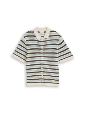 Structure mix knit polo male - M - FashionsVida