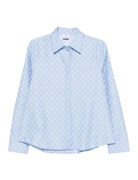 T-shirt Svasata In Cotone Azzurro Con Logo