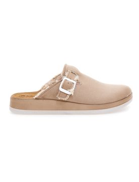 Ciabatte beige con fibbia e fodera calda 39 CT 39