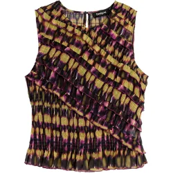 Blusa de mujer sin manga estampada