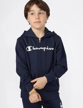 FELPA CON ZIP INTERA CON LOGO SCRIPT RAGAZZO - Champion - FashionsVida