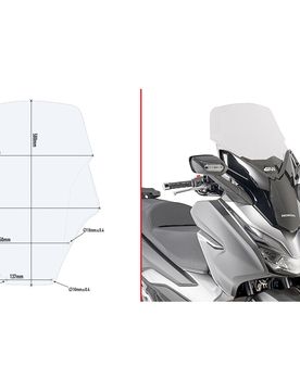 Parabrezza trasparente D1166ST Per HONDA Forza 125-300 taglia uni