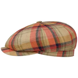 Hatteras Rescola Flat Cap by - beige-red - Size: 56 cm