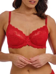 Womens Embrace Lace Underwire Bra - Red Polyamide - Size 32dd