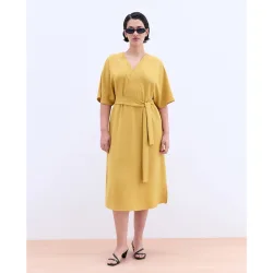 Vestido sin mangas midi drapeado